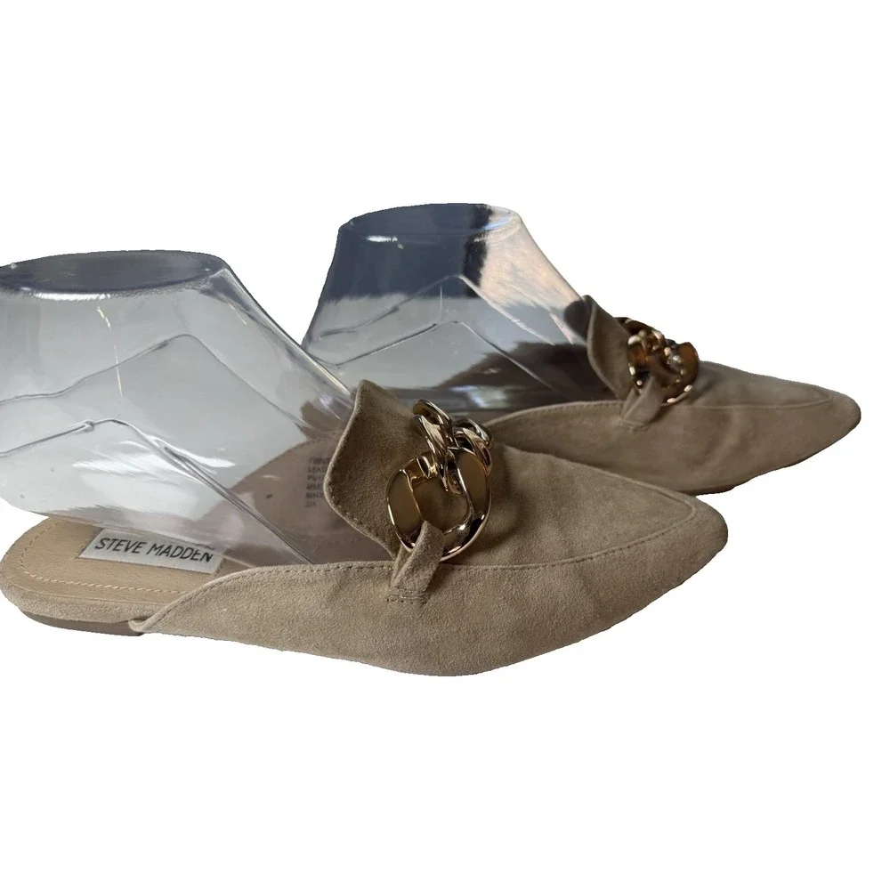 Steve Madden Suede‎ Leather Mules Slip On Shoes size 7.5